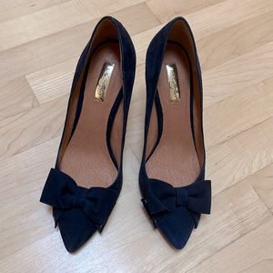 Navy suede heels